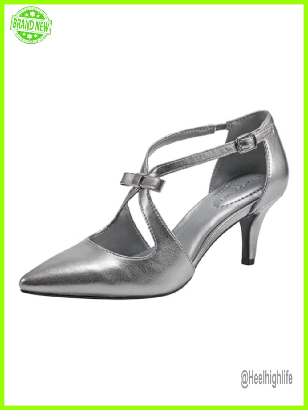 Women's Zeffer Pump Kitten Heel Pointed Toe Ankle Strap Party Shoe
